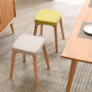 4 Legged square Shape Bench KD <strong>Wood</strong> <strong>Stool</strong> With Removable Cover - Product Image 4