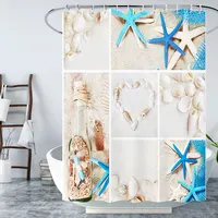 Modern Printed Ocean Großhandel Dusch vorhänge Bad Polyester und Teppiche Set