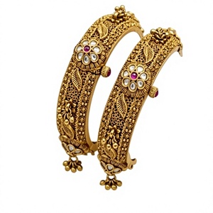 Exquisite Gold Plated Brass Moissanite Pearl <b>Bangle</b> Bracelets <b>Set</b> for Women Engagement Gift Wedding Party Trendy Style Jewelry - Product Image 2