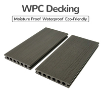 Planches de terrasse en composite plastique WPC de haute qualité, résistantes aux fissures et aux chocs, à structure circulaire creuse, pour l'extérieur