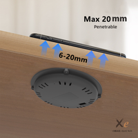 Chargeur sans fil de table intégré OEM 10W 20mm chargeur de téléphone sans contact pour café-restaurant alimentation intégrée Type électrique Furni