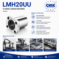 LMH20UU 椭圆形法兰直线滚珠轴承 20x32x42mm LMH10UU LMH16UU 双面橡胶密封直线滑套