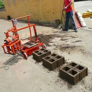 Düşük fiyat mobil tuğla makinesi QMJ2-45 teknoloji çimento tuğlası yapma makinesi beton finişer blok şekillendirme makinesi