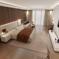 Usine directe hôtel de luxe moderne chambre ensemble de meubles en bois massif 5 étoiles hôtel standard cadre de lit panneau têt