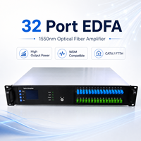 Amplificador de Fibra Óptica EDFA de 32 Puertos, 1550nm, Amplificador de Fibra CATV para Redes FTTH HFC