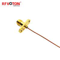 Connecteur coaxial RF SMA femelle à 2 trous pour câble semi-rigide de 0,8 mm