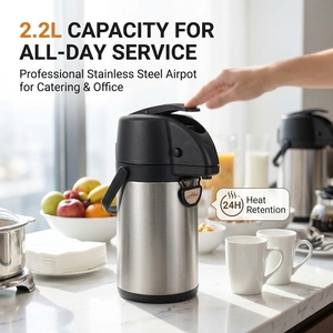 Stainless Steel Vacuum Airpot Thermal <b>Coffee</b> Dispenser for Hotel Restaurant Office Catering Buffet - Product Image 2