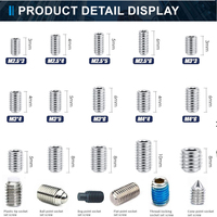 DIN934 din916 440 aluminium acier inoxydable m4 m2 m7 nylon moleté ensemble point plat cuvette point hexagonal six pans creux vis de réglage