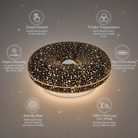 Lampe de nuit tactile à projection d'étoiles Donut, LED à intensité variable, ABS, rechargeable par Type-C, lampe de bureau murale, décoration romantique pour chambre à coucher, cadeau