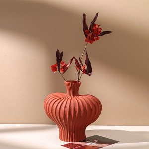 Vase en céramique à rayures verticales en forme de lanterne de vente chaude pour la décoration de la <span class=keywords><strong>maison</strong></span> - Product Image 1