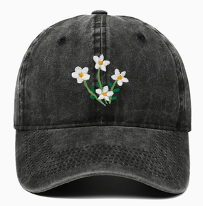 Vintage Washed Cotton Baseball <b>Cap</b> with Embroidered Daffodils – Adjustable Hat for <b>Women</b> & Men - Product Image 4