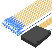 Divisor PLC 1x4 8 16 en Caja ABS con Conectores SC LC FC, Divisor de Fibra Óptica Tipo Caja