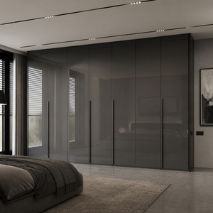 Hochglanz-Holzkleiderschrank mit Scharniertüren, Schlafzimmerschrank, Kleideraufbewahrungsschrank, Wohnzimmer-Holzpaneel für Hotel und Apartment - Product Image 1