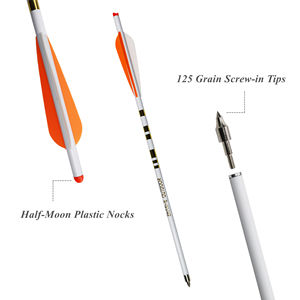 Perno de ballesta de carbono para tiro con arco, eje de flecha de carbono de 16/18/20 pulgadas, paletas de TPU, puntas de campo de acero inoxidable aptas para ballesta - Product Image 3