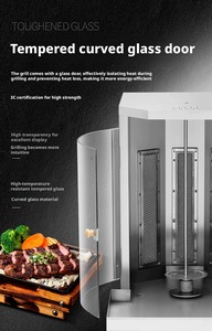 Machine à kebab turc à gaz double broche commerciale, grill vertical rotatif automatique en acier inoxydable pour restaurant - Product Image 6