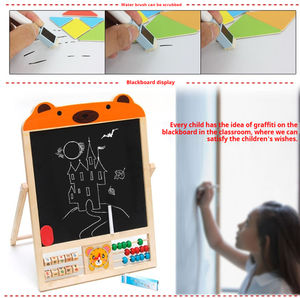 2-in-1 çocuklar eğitim çizim kurulu seti çift taraflı manyetik ahşap şövale Blackboard ile öğrenme ve oyun için standı - Product Image 2