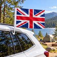 Drapeau de voiture vierge pour sublimation, en tissu polyester, rectangulaire, personnalisable, pour élection, publicité, cadeaux, avec mât en plastique