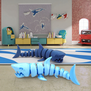 หุ่นฉลามพิมพ์ลาย<span class=keywords><strong>3D</strong></span> สุดสร้างสรรค์เครื่องประดับรูปสัตว์น่ารักสำหรับของเล่นจำลองกิจกรรมกิจกรรมเคลื่อนไหวได้สำหรับคนรักสัตว์และไดโนเสาร์ - Product Image 2