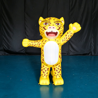 Costume de mascotte gonflable Léopard Jaune en tissu Oxford pour adulte, tenue de personnage de dessin animé pour événements et défilés