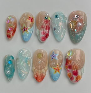 <span class=keywords><strong>Uñas</strong></span> Postizas de <span class=keywords><strong>Almendra</strong></span> Hechas a Mano, Juego de <span class=keywords><strong>Uñas</strong></span> Postizas de Material PMMA, Cobertura Completa, <span class=keywords><strong>Rosa</strong></span> Dulce, Floral en Relieve, Aurora 3D, de Alta Gama - Product Image 5