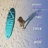 Tabla de Paddle Surf Inflable OEM de 10'x31"x6" (260L, 120kg), con Tecnología Drop Stitch DWF, Pala de Fibra de Carbono, Certificación CE EN ISO, para Principiantes