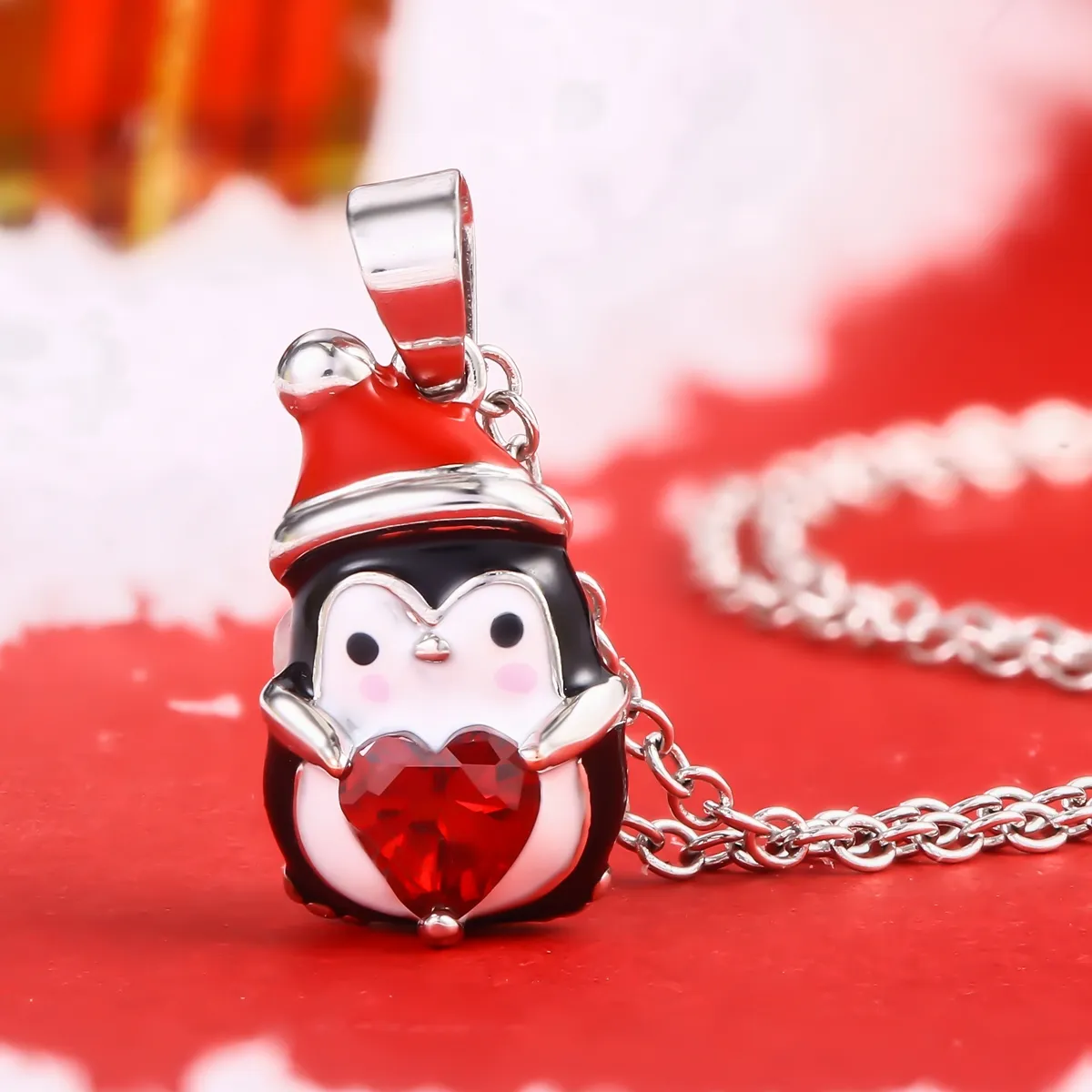 New Arrival Cute Epoxy Penguin Pendant Necklace Christmas Children Fashion Jewelry Pendants