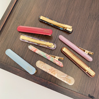 Pince à cheveux en acétate géométrique pour femme, élégante et minimaliste, pince à frange faite à la main, design mignon, style Instagram