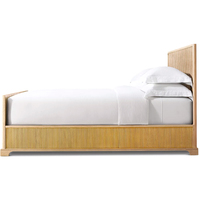 Cadre de lit queen size moderne en bois massif pour salon, avec tiroirs