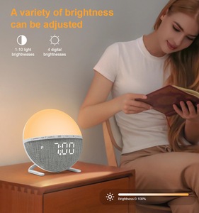 Wifi thông minh thức dậy ánh sáng không dây sạc Mặt Trời Mọc đồng hồ báo thức Tiếng ồn Trắng ngủ dẫn môi trường xung quanh đèn bàn - Product Image 6