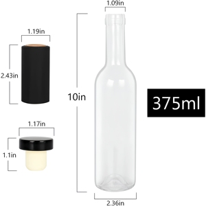 Source d'usine Bouteille de vin vert foncé en gros 375ml 500ml 750ml Bouteille de vin en verre ronde Bordeaux Bourgogne-Mini bouteille gratuite - Product Image 3