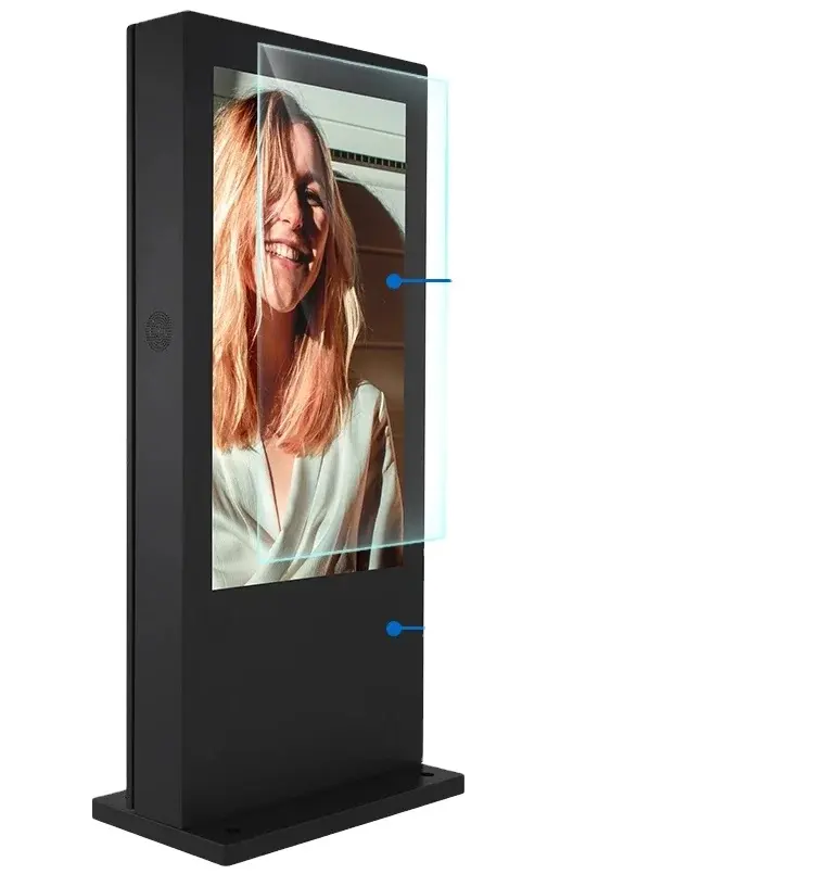 OEM водонепроницаемый 65 дюймов двухсторонний ЖК-дисплей рекламы открытый цифровой вывески киоск