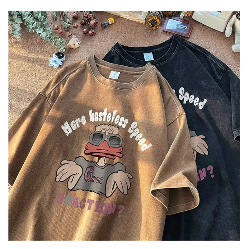 Oem Wwxxxcom T-Shirt Met Print Letter T-Shirt Dtg Zwart Oversized T-Shirt Heren Grafisch Zuur Wassen Vintage Custom T-Shirt Man