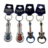 Relatiegeschenken Aangepaste Souvenir Gitaar Flesopener Keyholders Muzieknoot Custom Logo Metal Muziek Sleutelhanger