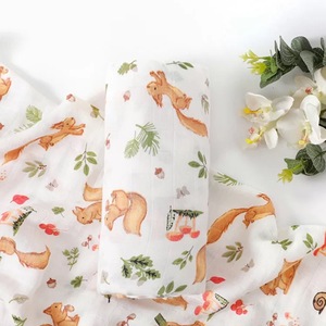 Baby decke Custom Print Wickel Musselin Bio-Baumwolle Baby Bambus Saugling Wickel decken Wickel Baby - Product Image 2