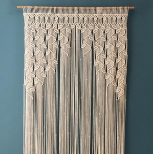 Vietnam Large Bohemian Macrame <b>Leaf</b> Door Curtains Hot Selling Woven Cotton Home <b>Decor</b> for Living Room <b>Wall</b> Closet - Product Image 5