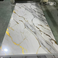 Panneau mural en PVC style moderne, feuille de marbre PVC UV, haute brillance, facile à nettoyer, pour crédence de cuisine, vente en gros