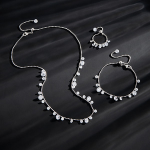 Starry Sky Necklace Bracelet Ring Set Zinc Alloy Adjustable Collarbone Chain Party Jewelry - Product Image 2