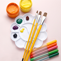 Palette de peinture en plastique blanc de 13 cm à marque privée, plateau de peinture florale, palettes de peinture corporelle pour enfants, peinture sur le corps et le visage