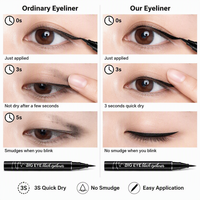 Crayon Eyeliner Liquide Imperméable Maquillage Cosmétique Anti-Bavures Séchage Rapide Pointe Éponge Longue Tenue Cils en Stock Faible MOQ 100