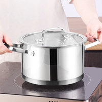 LECOS 3.5QT/6QT Ensemble de marmites de cuisine en acier inoxydable avec double poignée Ensemble de marmites à soupe pour la cuisine domestique