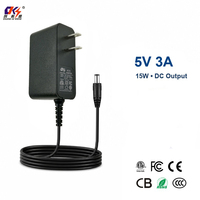 Adaptateur d'alimentation à découpage certifié ETL FCC CE CB RoHS CCC CQC, prix usine, 5V3A 15W AC DC, pour bande LED et alimentation CCTV
