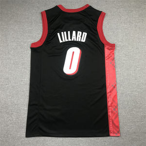 Tenues de basketball américaines brodées les plus populaires # 0 Maillot des Portland Trail Blazers pour hommes de Damian Lillard - Product Image 1