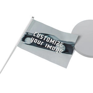 Wholesale 100D Polyester <b>Mini</b> <b>Hand</b> Flag Custom Indoor Outdoor Sublimation Printed Logo - Product Image 1