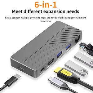 محطة إرساء TISHRIC 6 في 1 <span class=keywords><strong>M</strong></span>.<span class=keywords><strong>2</strong></span> NGFF/NVME ثنائية البروتوكول من الألومنيوم حاوية HDMI مع شحن عكسي USB - Product Image 2