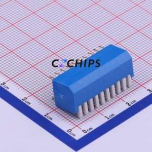 DP-10BP DIP Switch Through hole Component (THT) Switch Piano Key Single Pole Single Throw 10 2.54mm - Product Image 2