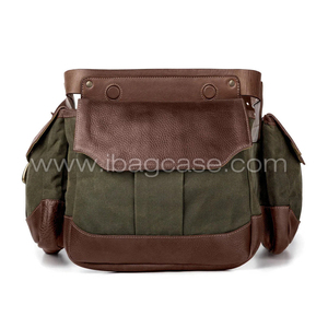 허리 벨트와 사용자 정의 가죽 왁스 캔버스 유산 조류 사냥 가방 - Product Image 3
