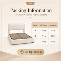 Modernes Luxus-Stoffbett mit Cremefarbenem Gepolstertem Kopfteil für Apartment-Schlafzimmer