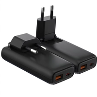 Chargeur mural pliable 35W avec prise EU, double port USB A + Type C PD QC3.0, adaptateur de charge rapide certifié CE RoHS pour les voyages