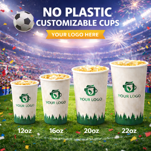 Vasos de Papel Personalizados de 22oz, de Pared Simple, Gran Capacidad, con Recubrimiento <span class=keywords><strong>PLA</strong></span>, Ecológicos, Libres de BPA, Desechables, Resistentes <span class=keywords><strong>a</strong></span> Fugas y al Calor - Product Image 1