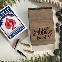 Mini-Reise-Cribbage-Brett mit Ozean-Harzwellen-Gravur, Partyspiel